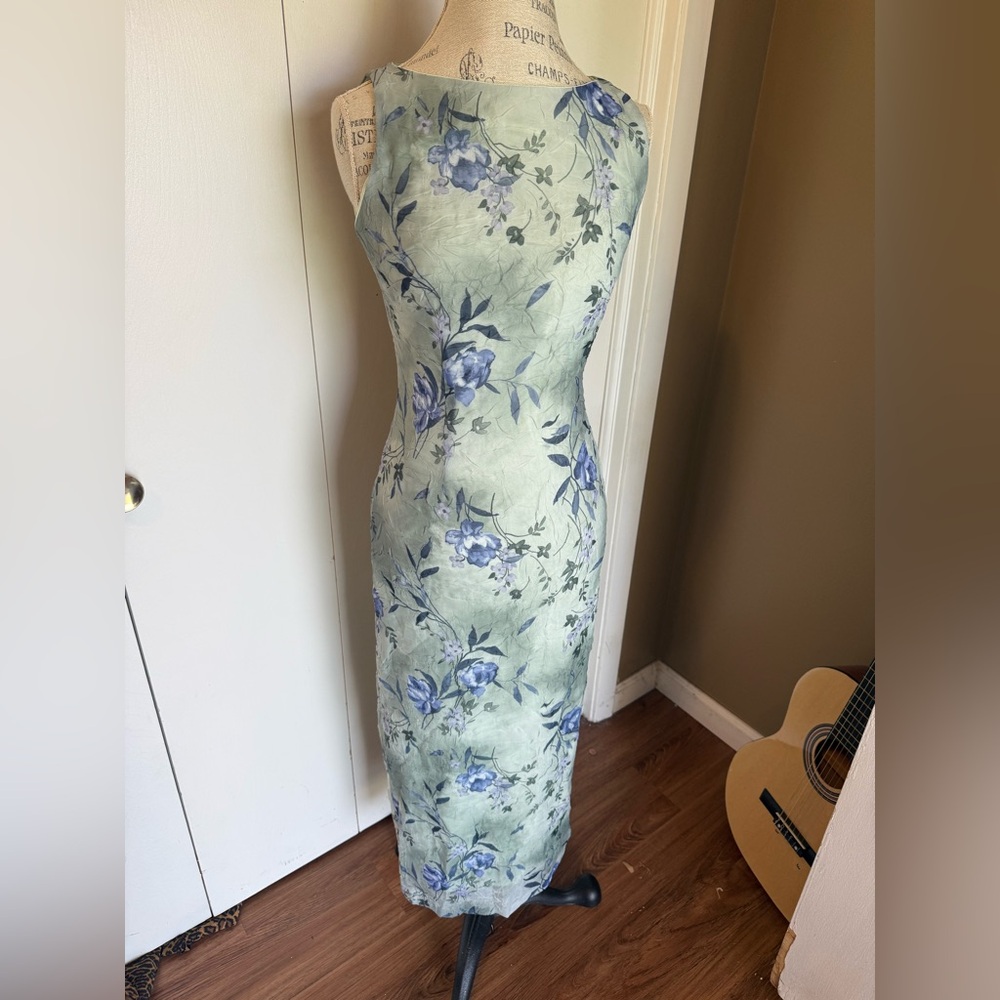 Vintage La Belle floral watercolor formal dress